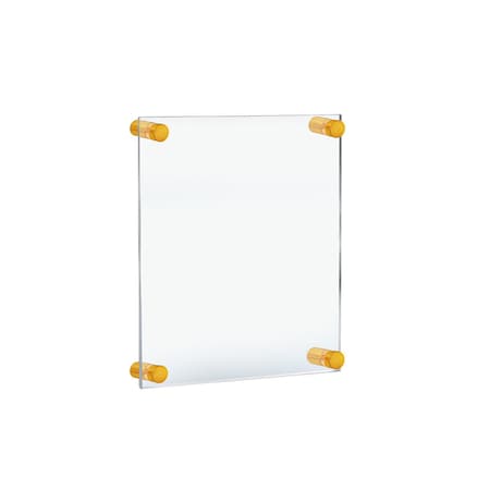 Azar Displays Floating Acrylic Wall Frame with Gold Stand Off Caps 105514-GLD